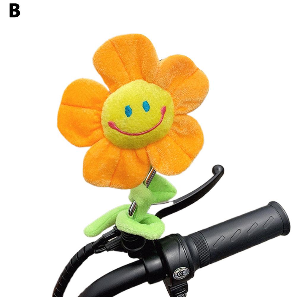 Decoración de girasol para coche eléctrico, linda flor sonriente, batería para coche, motocicleta, espejo retrovisor, adornos de girasol