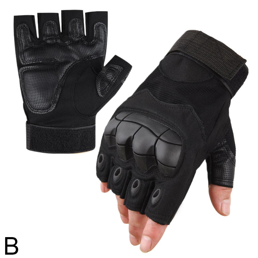 thumbnail image 1 of Guantes sin dedos para hombre, suaves, protectores, antideslizantes, resistentes al desgaste, para deportes, ciclismo, entrenamiento al aire libre, guantes de medio dedo., 1 of 7