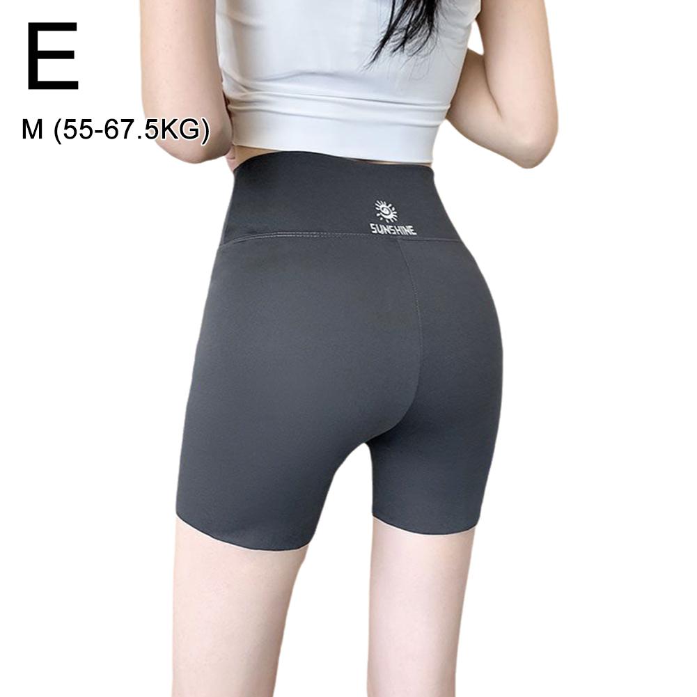 Pantalones cortos de yoga de cintura alta y delgados para mujer, antiexposición, de tres cuartos, con diseño de tiburón