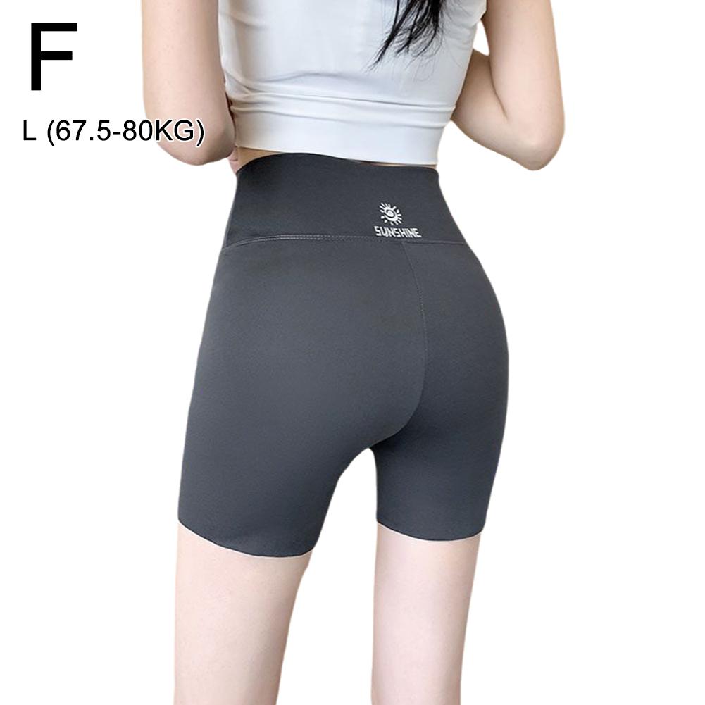 Pantalones cortos de yoga de cintura alta y delgados para mujer, antiexposición, de tres cuartos, con diseño de tiburón