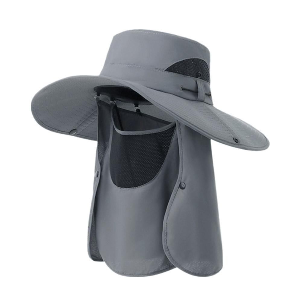 thumbnail image 1 of Sombrero de pescador de ala ancha para hombre, protección solar y UV, para verano, para viajes, con protección facial y cuello, 1 of 2