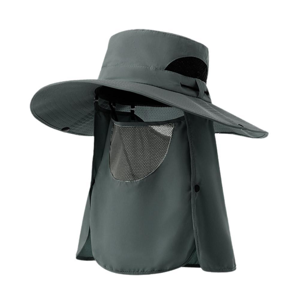 thumbnail image 1 of Sombrero de pescador de ala ancha para hombre, protección solar y UV, para verano, para viajes, con protección facial y cuello, 1 of 2