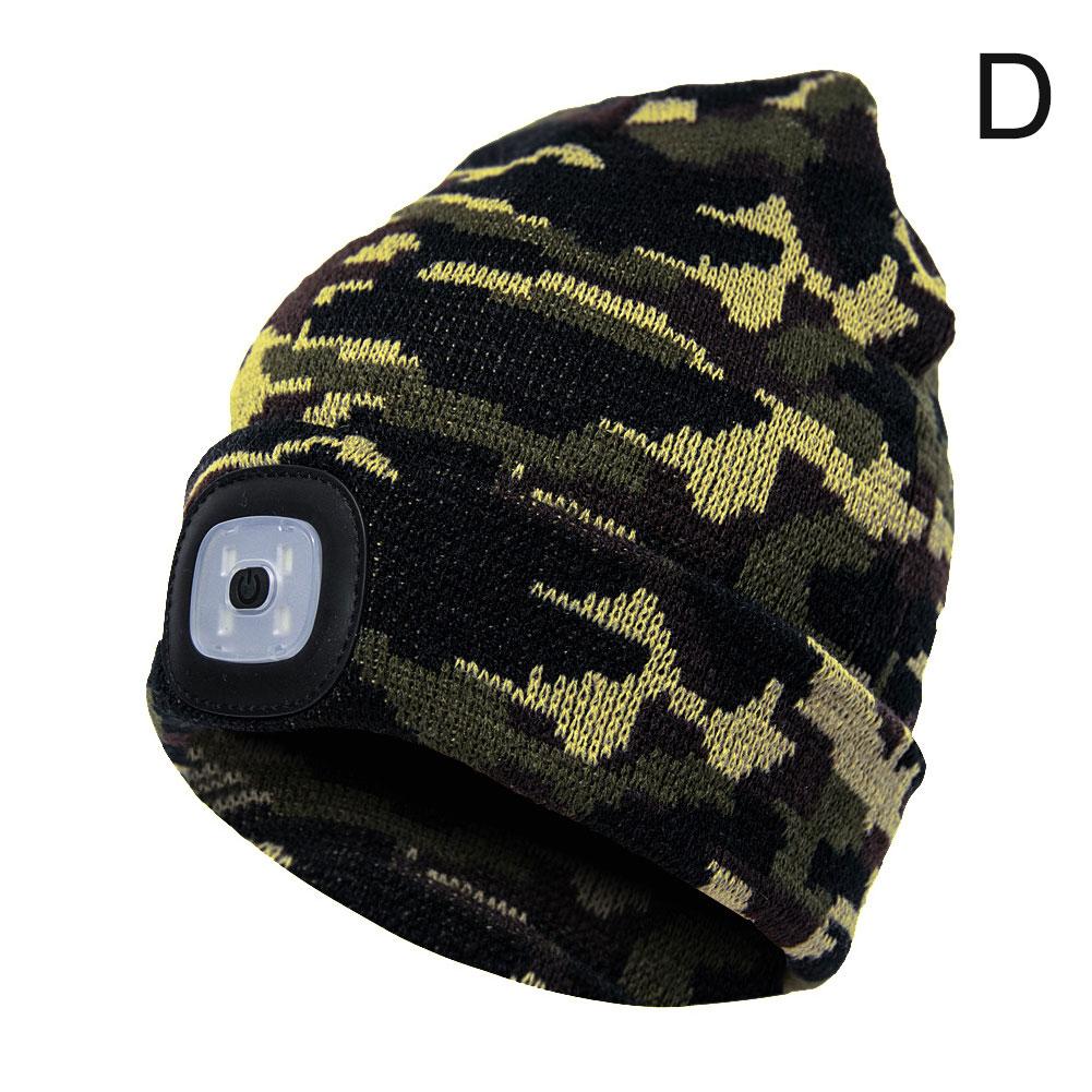 thumbnail image 1 of Gorro de lana con luz LED y carga USB, gorro de punto con luz LED, para otoño e invierno, para correr de noche y ciclismo, gorro luminoso., 1 of 2