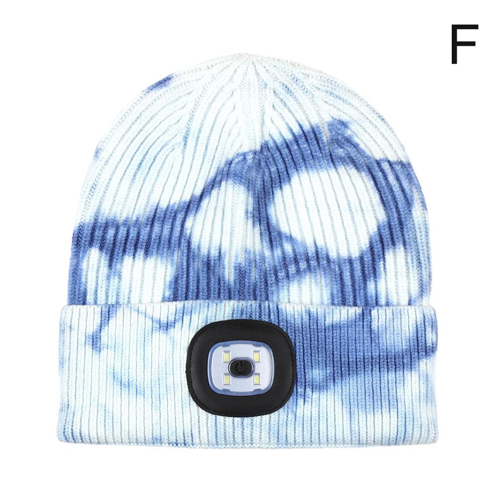 thumbnail image 1 of Gorro de lana con luz LED y carga USB, gorro de punto con luz LED, para otoño e invierno, para correr de noche y ciclismo, gorro luminoso., 1 of 2