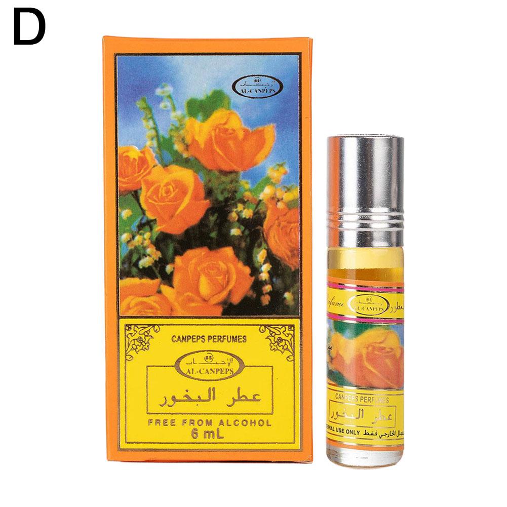 Perfume en bola de rodillo de 6 ml de aceite esencial árabe sin alcohol para hombres y mujeres, de alta concentración.