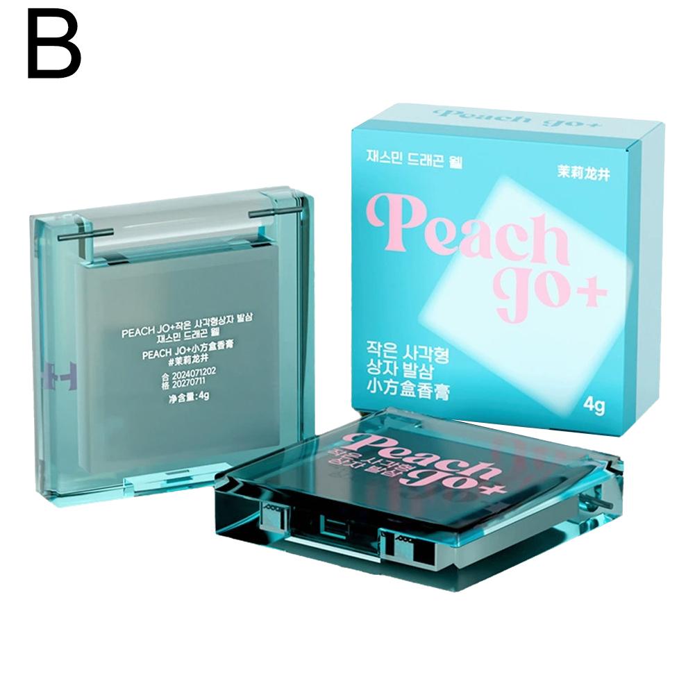 thumbnail image 1 of Perfume sólido Peach Josmall Square Box, crema de perfume Oolong de melocotón blanco, fragancia ligera y duradera para estudiantes femeninas y chicas., 1 of 2