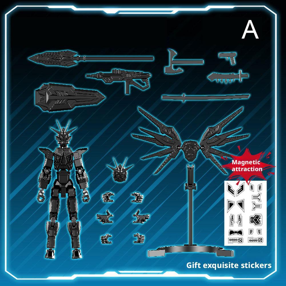 Figura de acción multiarticular, juguete para ensamblar, mecha, héroe, guerrero, modelo de robot, adornos magnéticos