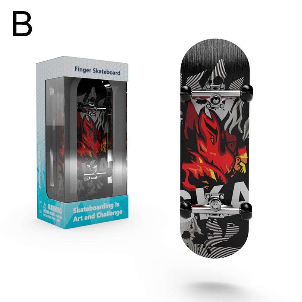 thumbnail image 1 of Patineta de dedo con diseño de madera de arce de cinco capas, ruedas de aleación con rodamientos, patineta de dedo, juguete de columpio de campo, 1 of 7