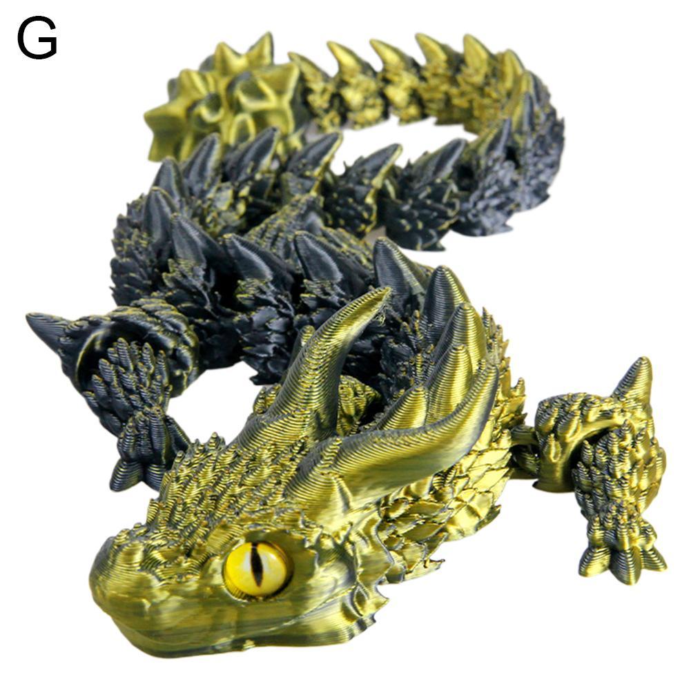 thumbnail image 1 of Figura de dragón de juguete con armadura a escala de dragón y serpiente, impresa en 3D, con decoración tridimensional, articulada y móvil., 1 of 2
