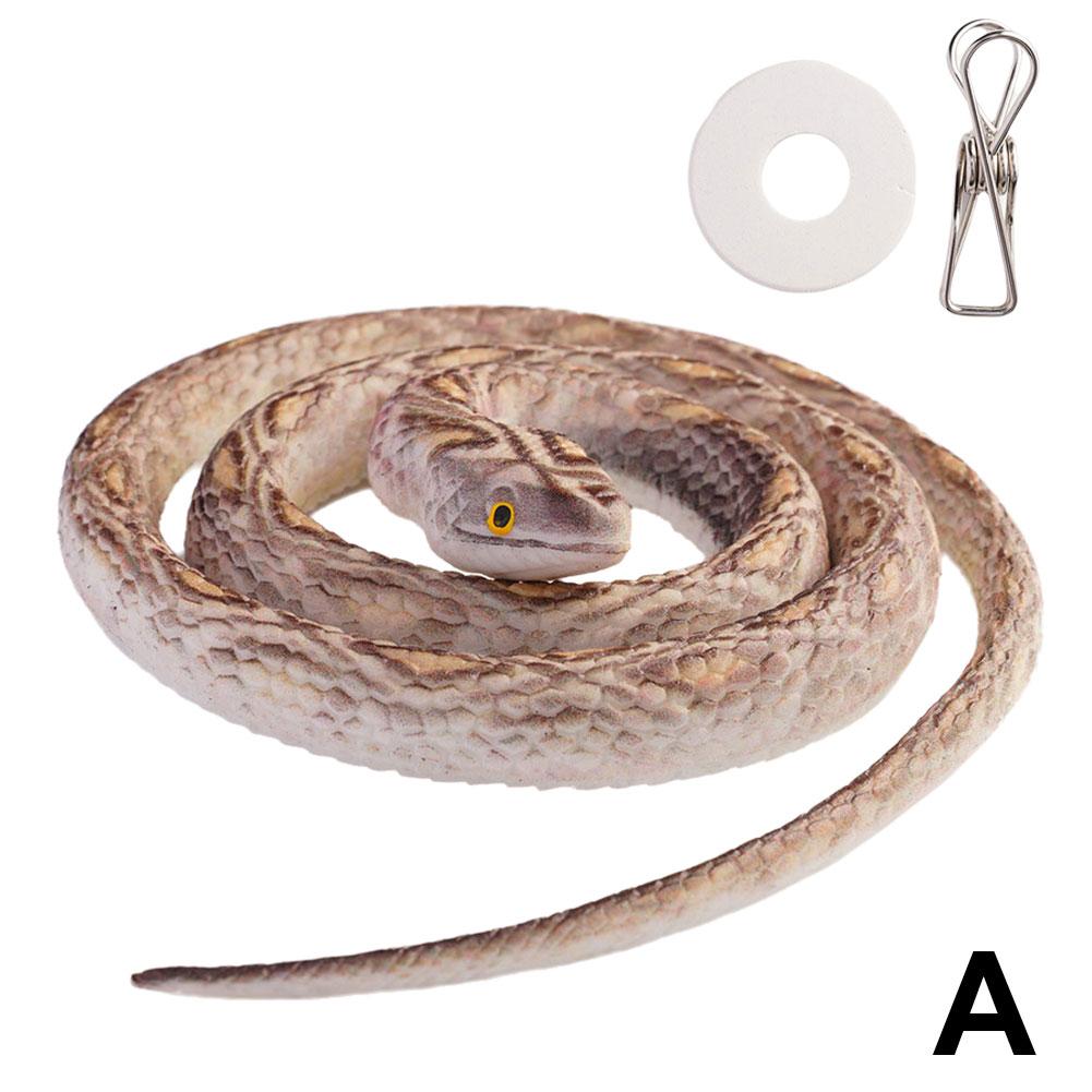thumbnail image 1 of Serpiente roja de serpiente de pitón, cobra real, con patrón de goma suave, varios modelos de serpiente falsa de alta simulación, clip de serpiente de 70 cm, línea de 4 m, 1 of 2