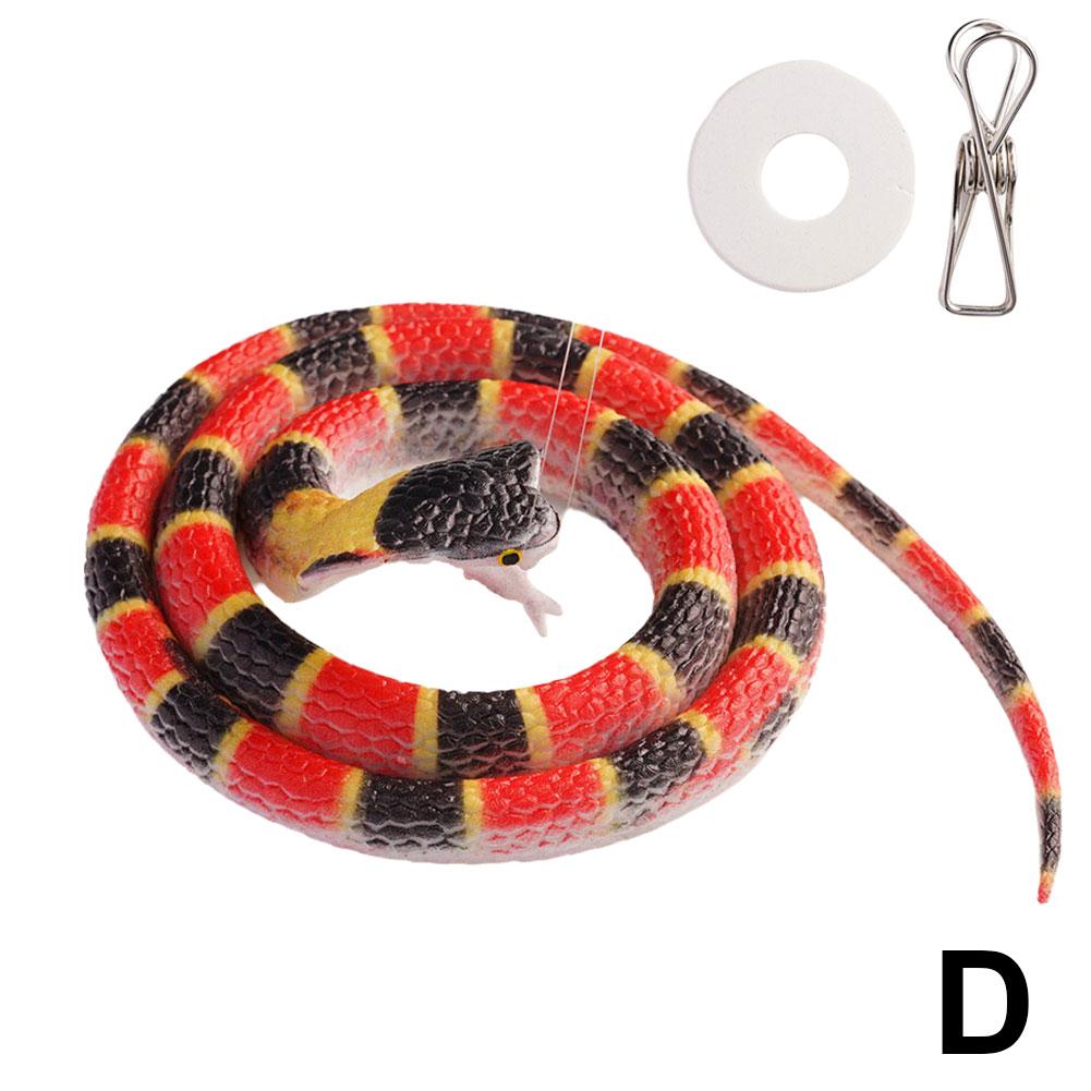 thumbnail image 1 of Serpiente roja de serpiente de pitón, cobra real, con patrón de goma suave, varios modelos de serpiente falsa de alta simulación, clip de serpiente de 70 cm, línea de 4 m, 1 of 2