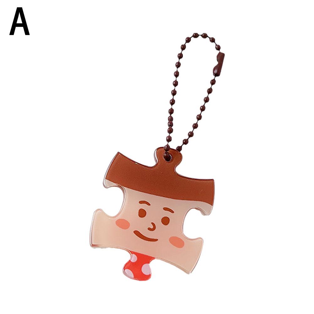 Llavero de rompecabezas de acrílico para novias, mochila escolar pequeña con colgante, accesorios para mochilas escolares