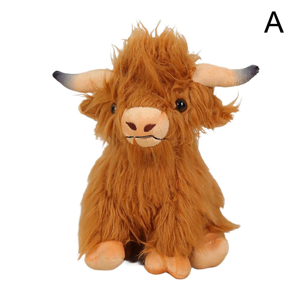 Nuevo producto: vaca de las Tierras Altas de celebridades de Internet, simulación de vaca de las Tierras Altas escocesas, juguete de peluche, muñeca de vaca