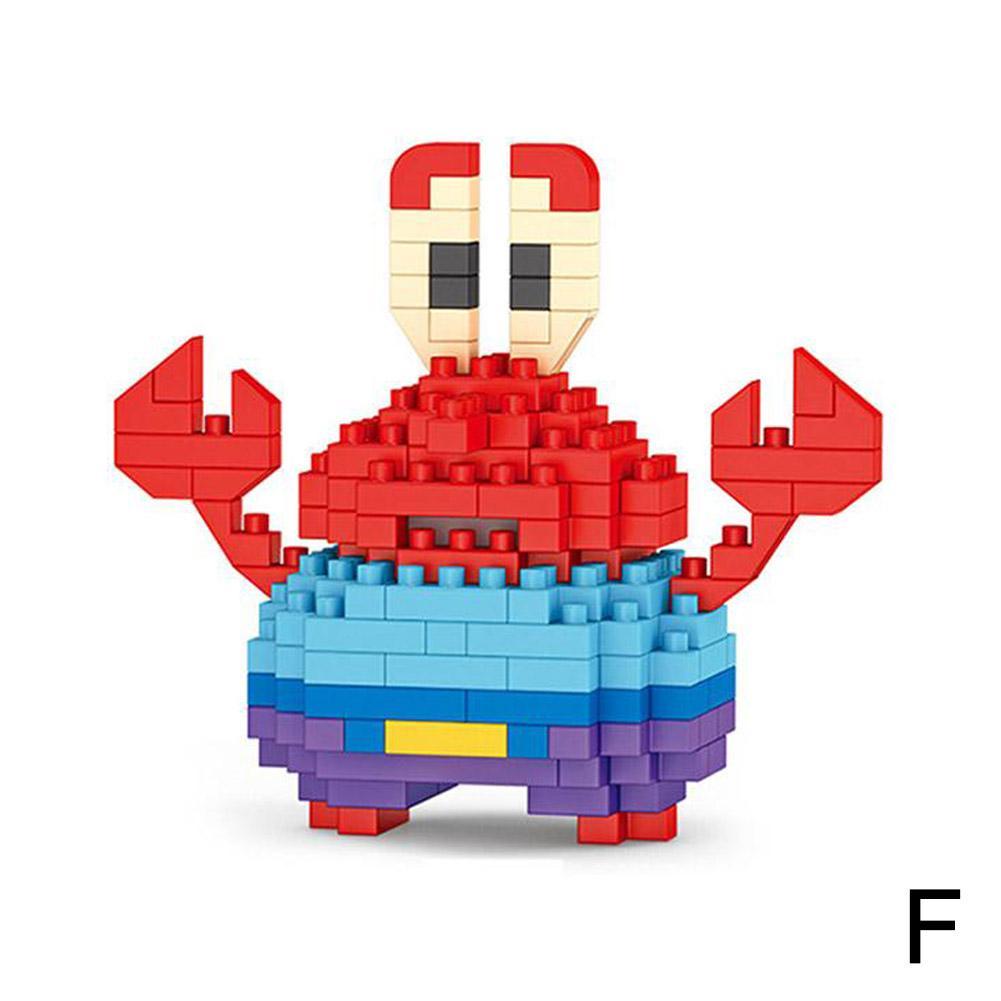 Bloques de construcción de micropartículas, muñecos de dibujos animados, juguetes educativos para niños