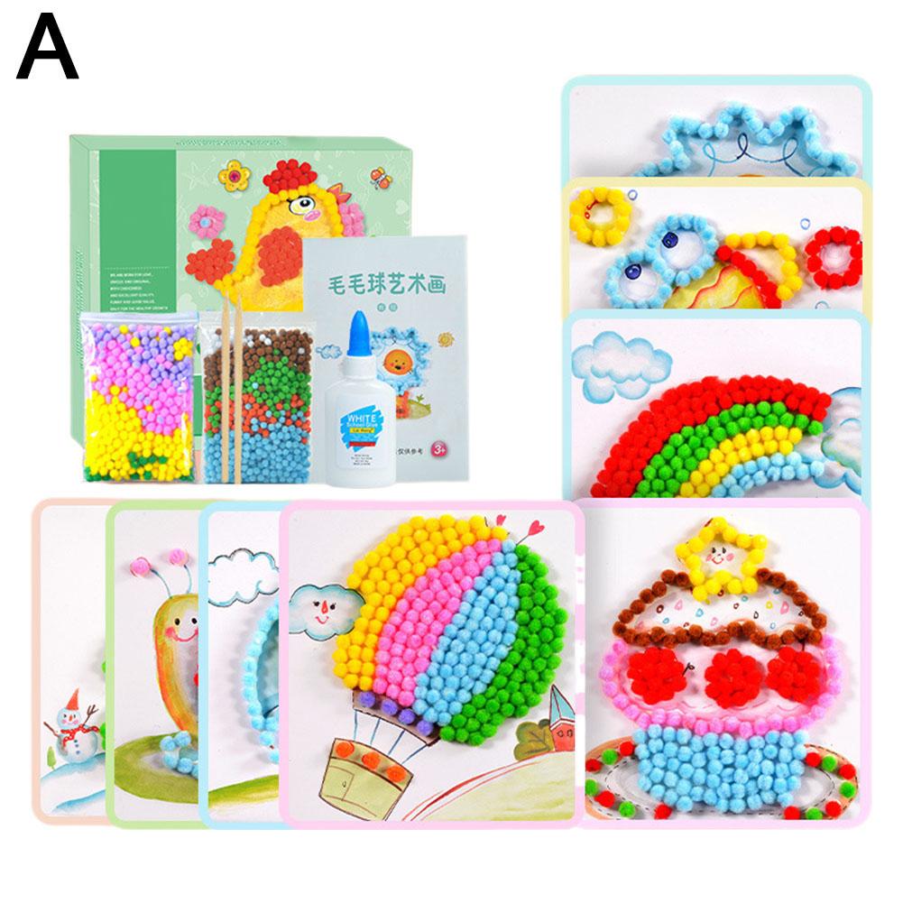 thumbnail image 1 of Paquete de materiales hechos a mano para niños, bolas de lana con pasta creativa para guardería, juguete para pintar para bebé niña, 1 of 7