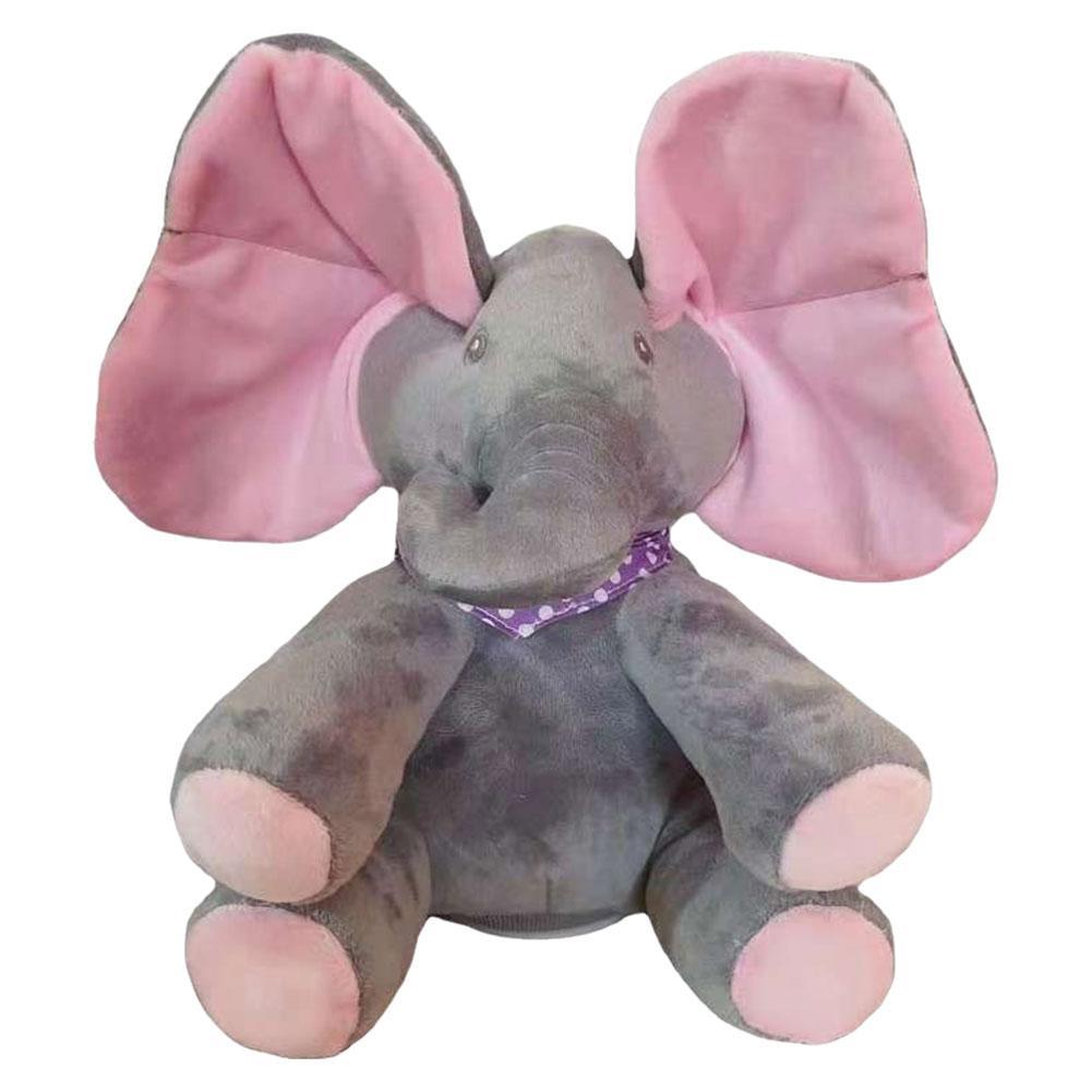 thumbnail image 1 of Elefante que se cubre los ojos, conejo que se esconde y se esconde, muñeco relajante de peluche eléctrico, 1 of 7