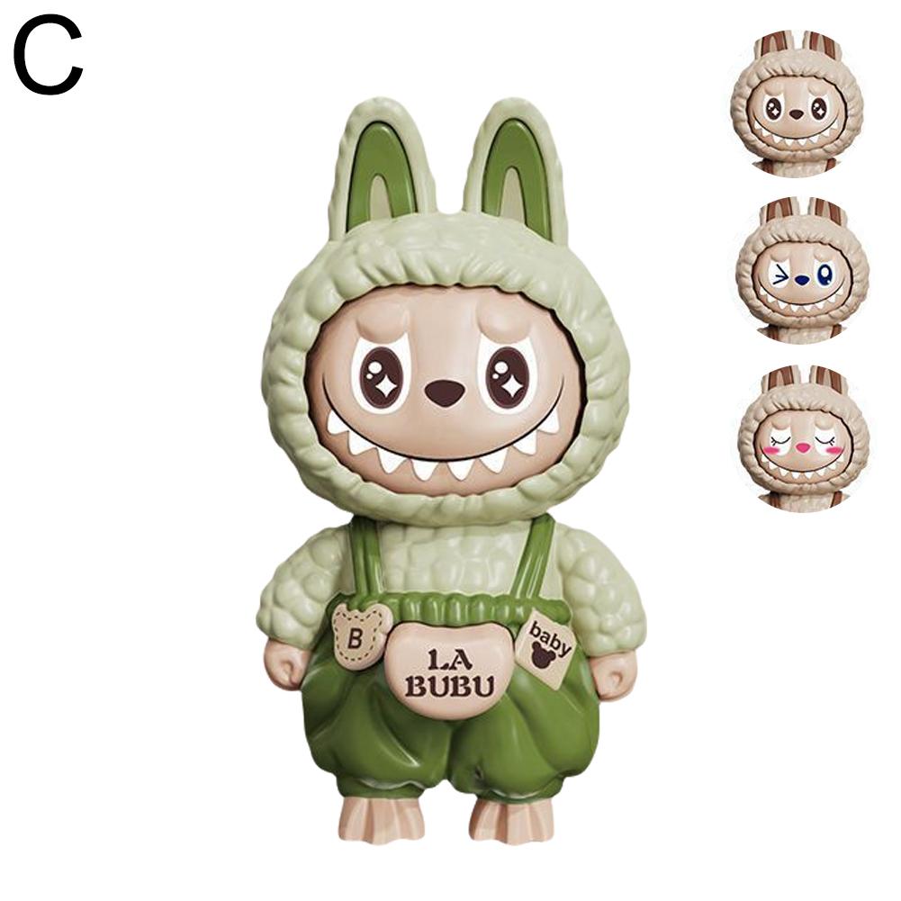 Colgante de muñeco Labubu transfronterizo que cambia de cara, regalo de dibujos animados de moda, llavero, adornos, juguetes de descompresión para niños y niñas.