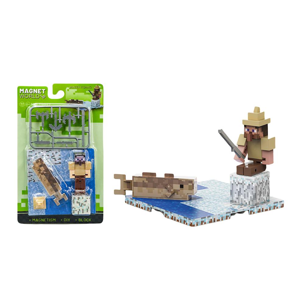 thumbnail image 1 of Bloques de construcción magnéticos de mundo de hielo y nieve, bosque desértico, bloques de succión magnéticos, cubo magnético, juguetes educativos para niños, 1 of 2