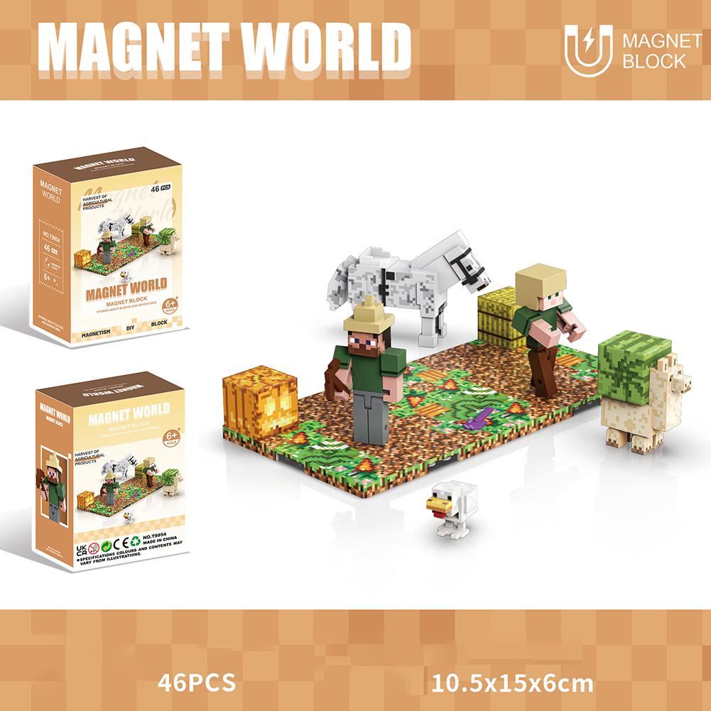 thumbnail image 1 of Juego de bloques de construcción magnéticos con adornos del mundo, escena T, juguetes de ensamblaje, 1 of 2