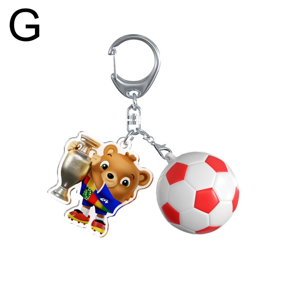 thumbnail image 1 of Llavero con la mascota de la Copa de Europa de Alemania, colgante de fútbol mundial, adorno para bolso, regalo para evento, 1 of 2
