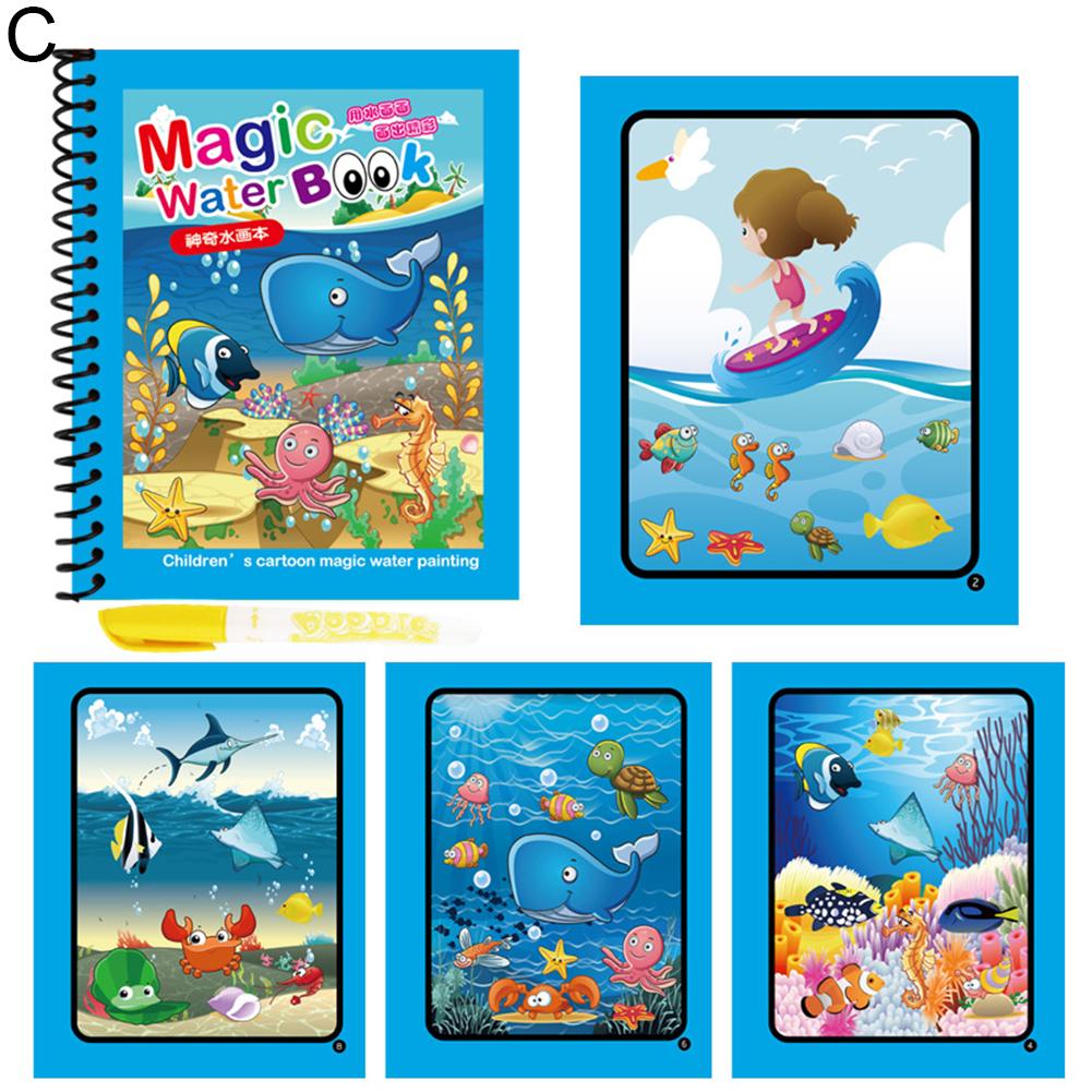 thumbnail image 1 of Libro de pintura al agua educativo mágico para niños, grafitis repetidos, agua clara, libro de pintura pintado a mano, libro para colorear, pintura transfronteriza, libro de imágenes, juguetes, 1 of 7