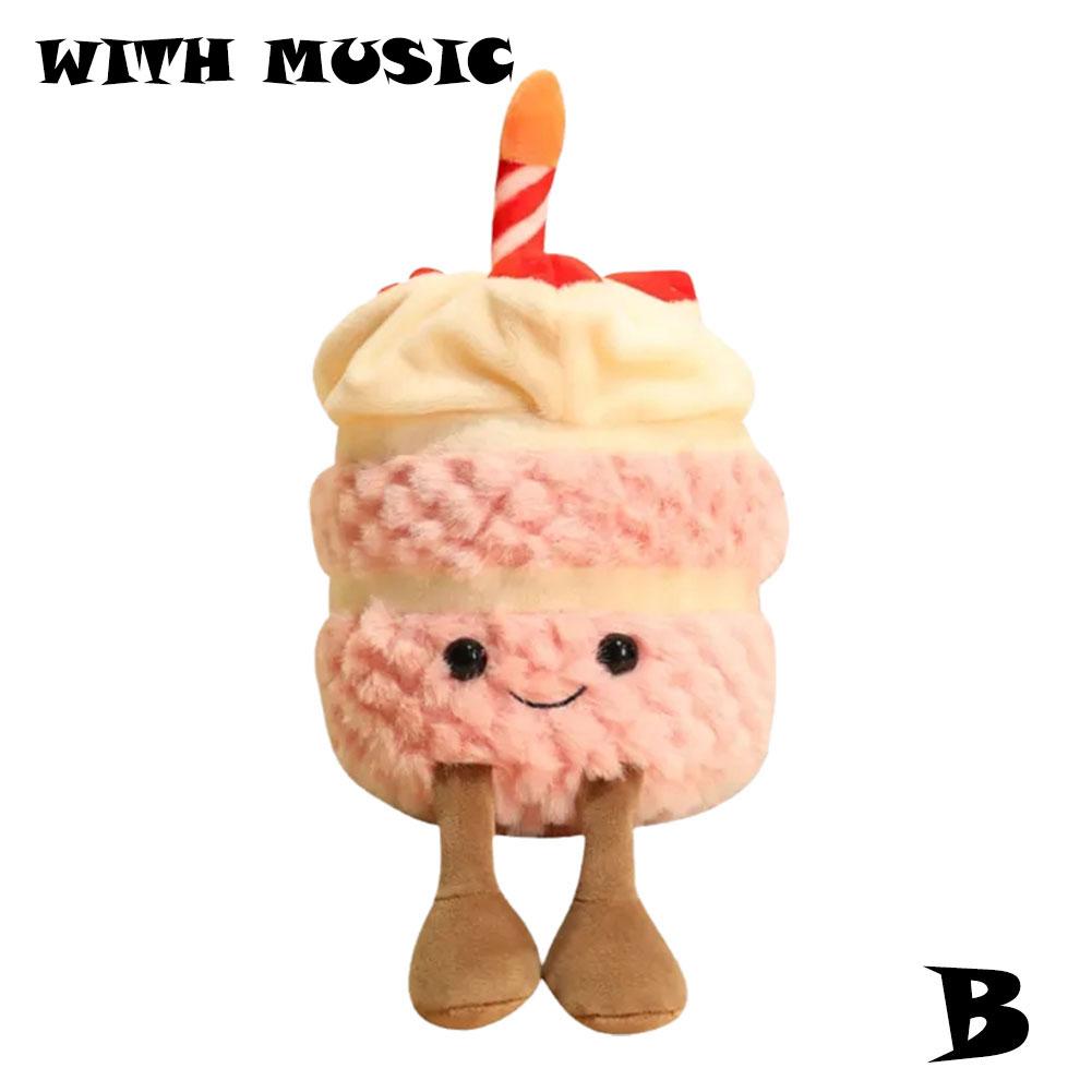 thumbnail image 1 of Muñeca de pastel de cumpleaños que puede cantar canciones de cumpleaños y brillar como juguetes de peluche, recuerdo de fiesta de cumpleaños infantil, regalo de cumpleaños., 1 of 2