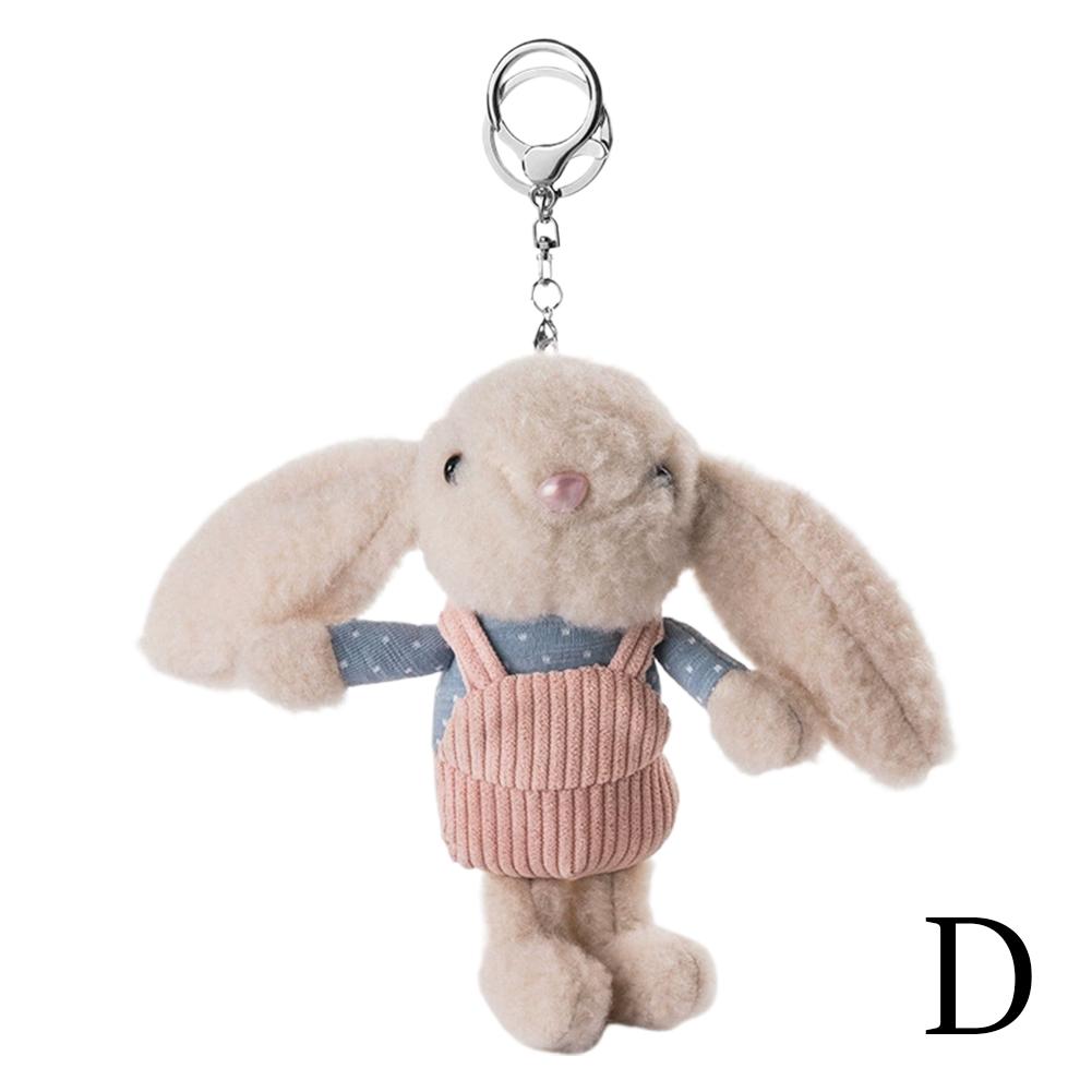 thumbnail image 1 of Lindo mono de peluche de conejo con orejas largas y colgante de conejo, muñeco de oso con tirantes, bolso para mujer, 1 of 2