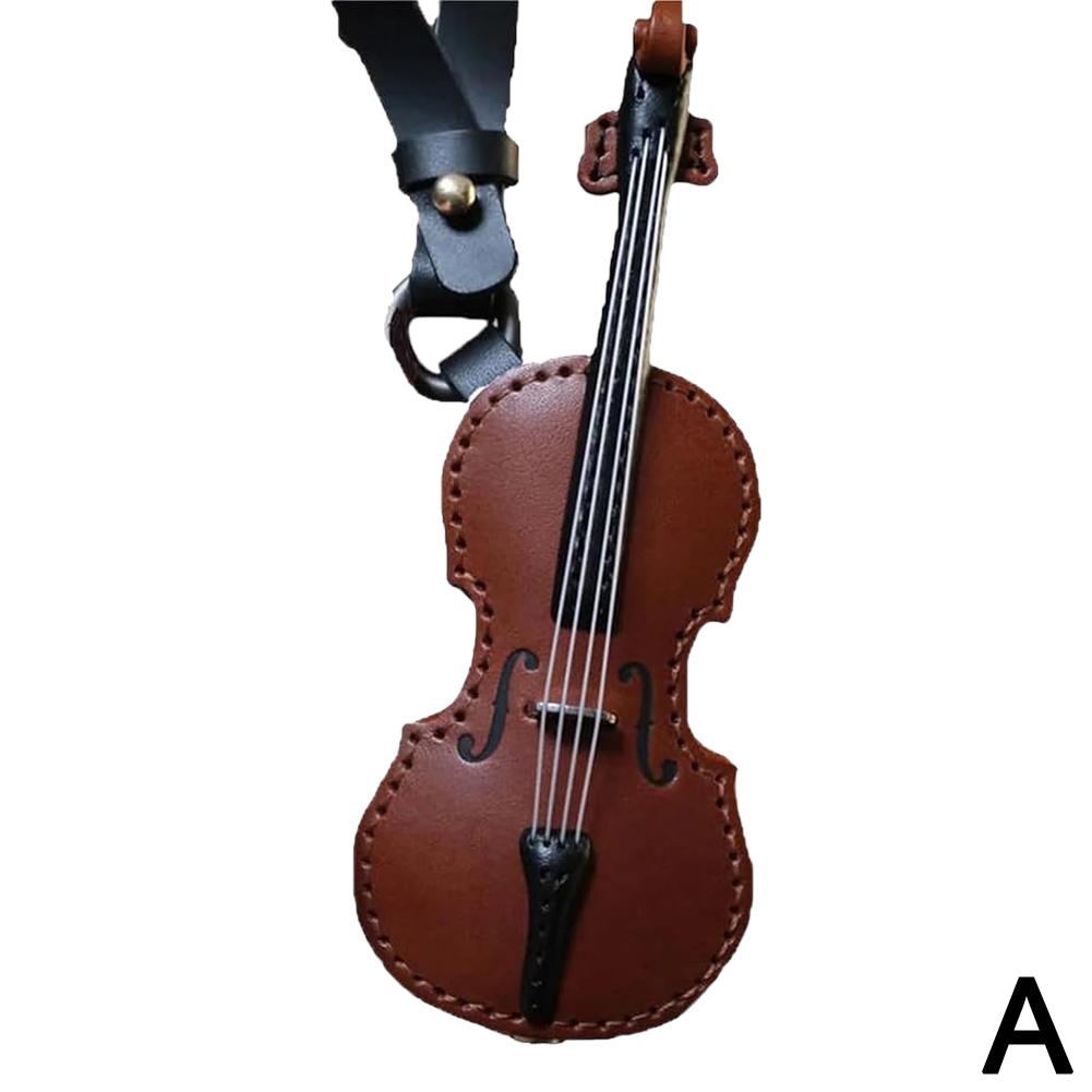 Llavero de violín y violonchelo de cuero artesanal Llavero de violín