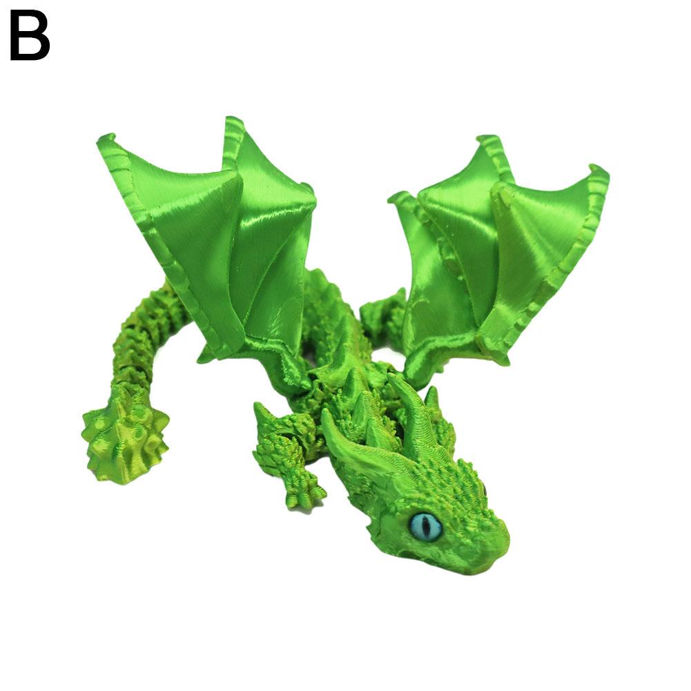 Figura de dragón volador de cuernos grandes impresa en 3D, adornos artesanales, regalos, juguete creativo hecho a mano para actividades articuladas.