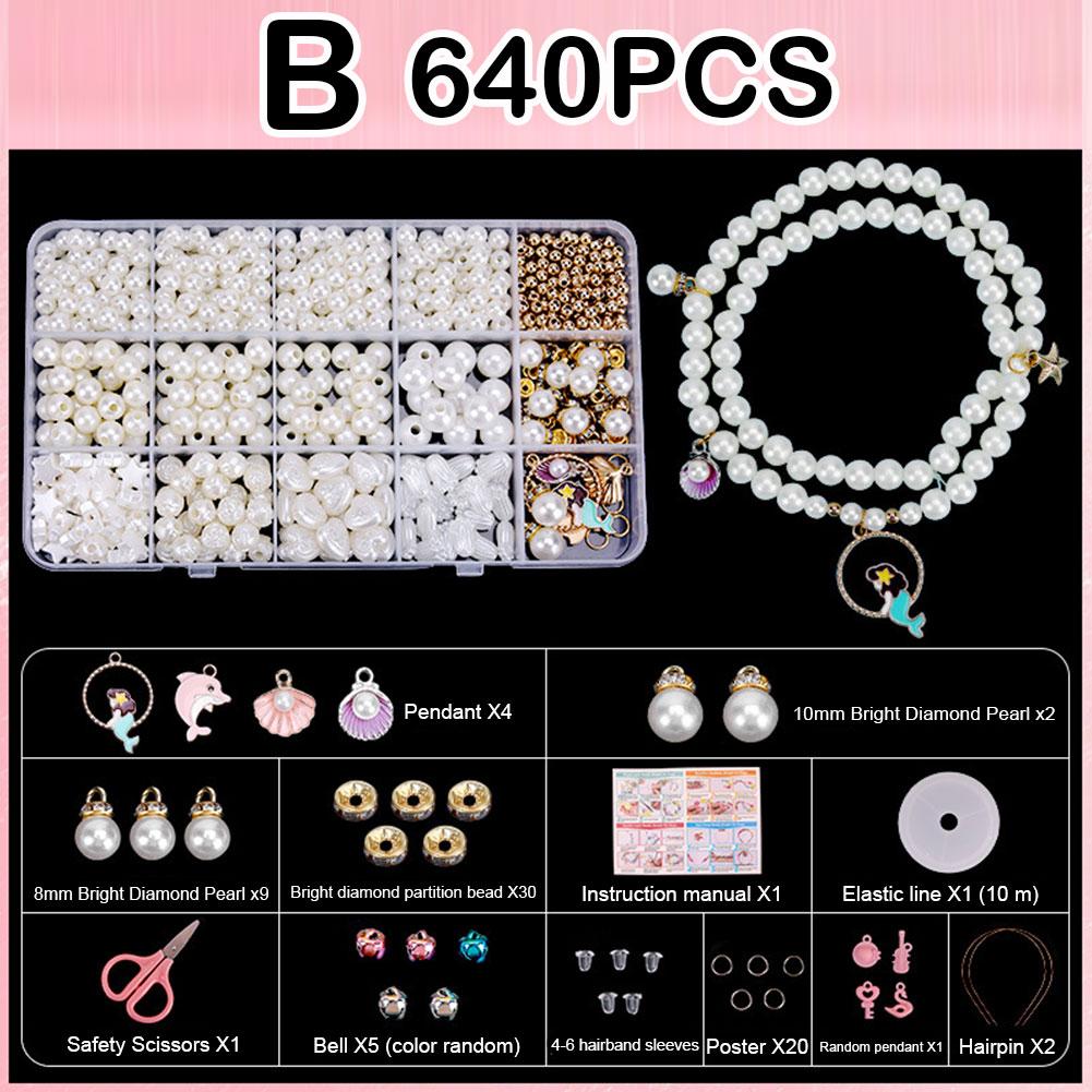 Pulsera de perlas, collar, joyería, juguetes para niños, cuentas sueltas, pulsera, accesorios de joyería