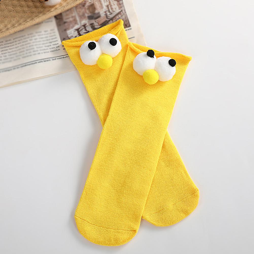 thumbnail image 1 of Calcetines con efecto ojo grande en 3D para mujer, con efecto dopamina, de tubo medio y rizados, en oferta., 1 of 7